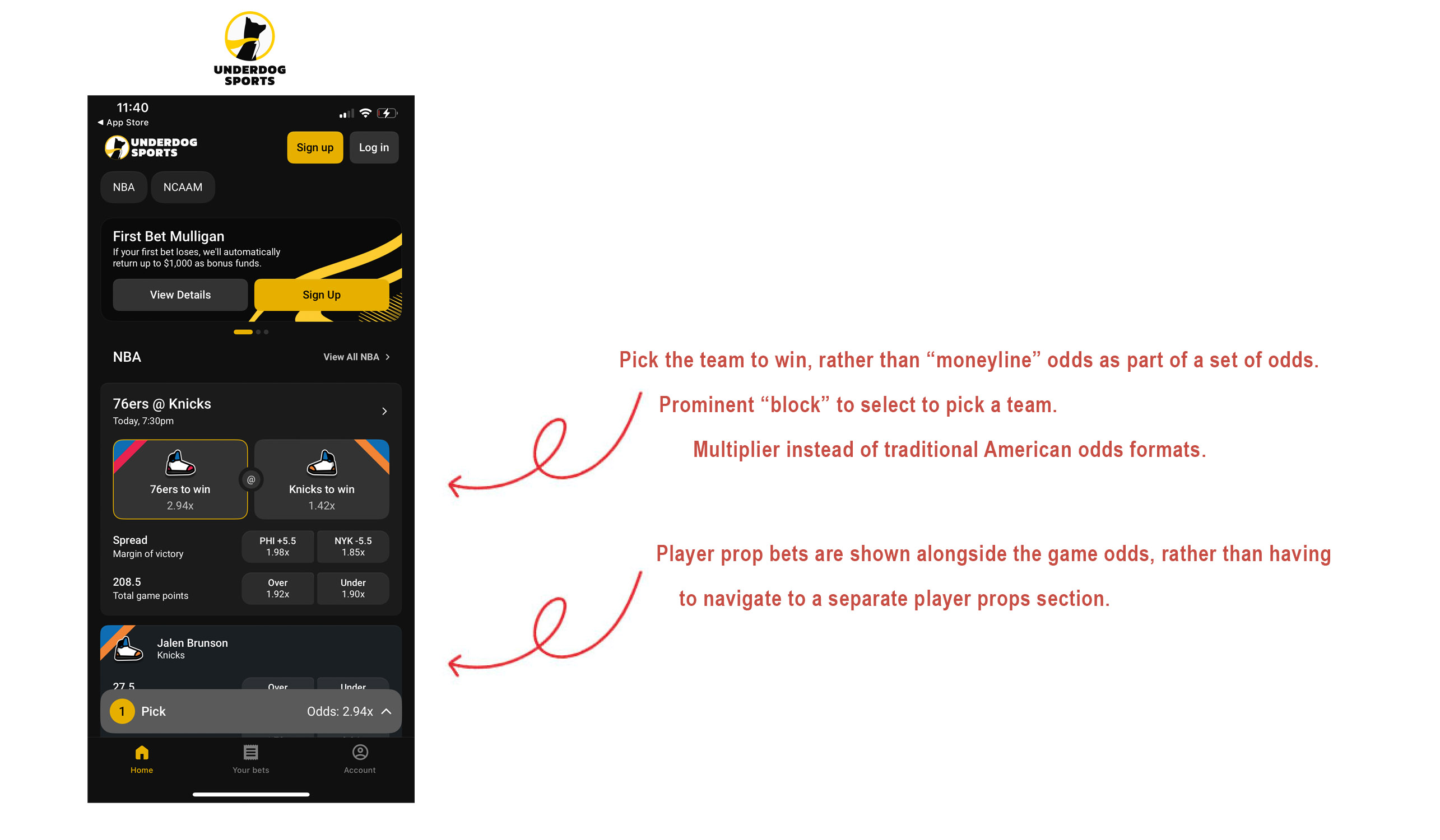 underdog sports betting app